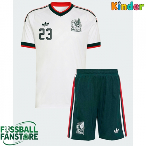 Mexiko Jesus Gallardo #23 Replik Auswärtstrikot Kinder WM 2026 Kurzarm (+ Kurze Hosen)